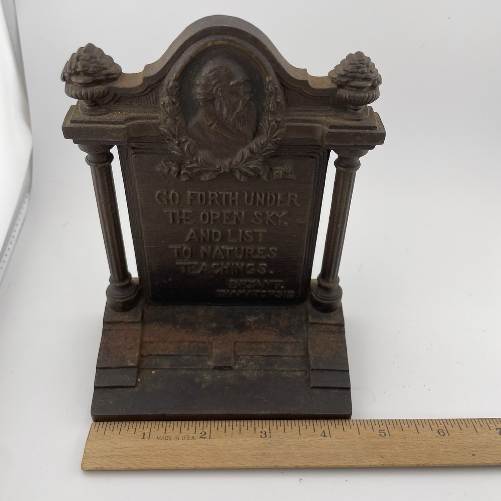 Bradley & Hubbard Antique Bookend Thanatopsis Cast Metal Classical Library Decor - Picture 11 of 11